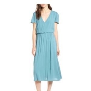 WAYF blue blouson dress
